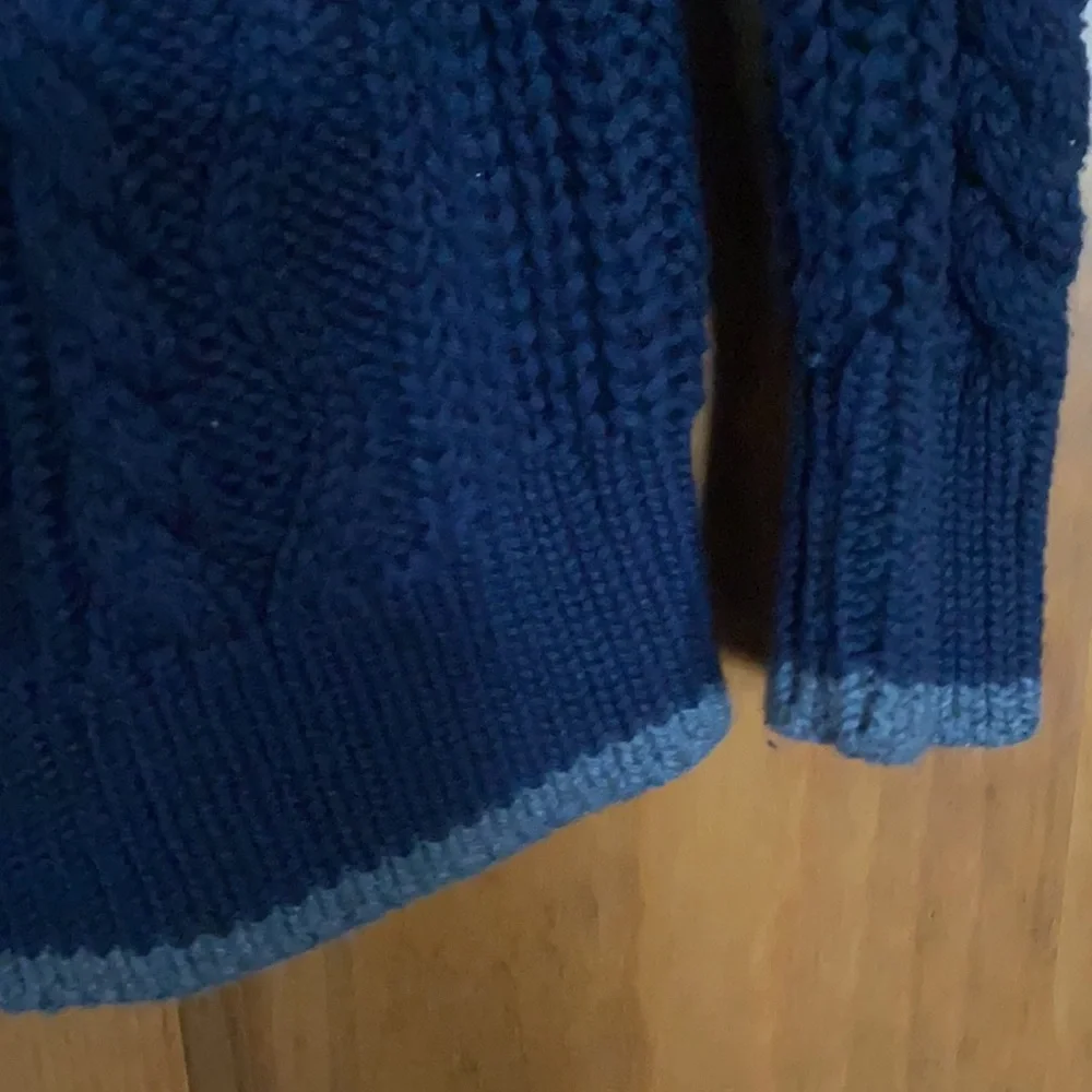 NWT GAP 5t blue cable sweater with fuzzy collar